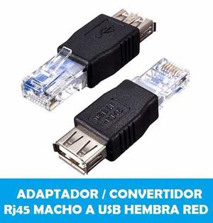 Adaptador / Convertidor Rj45 Macho A Usb Hembra Red