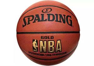 Balon Basketball Spalding Nba Gold Cuero 100 % Original