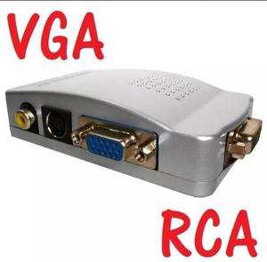 Convertidor Rca A Vga S-video Conectar Laptop Tv Video Beam