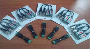 Kit 5 Video Balun + 5 Conector Plug Dc 12v Macho Y Hembra