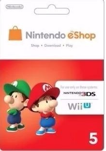 Tarjeta Nintendo Eshop 5 3ds Wii U Switch