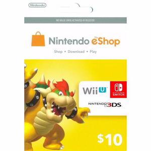 Tarjetas Nintendo De 10 Eshop Switch Wiiu 3ds