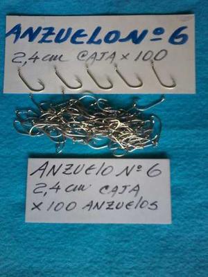 Anzuelo (Pescar) No. 6 = 2,4 Cm. Largo = (Caja X 100)