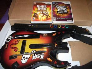 Combo Guitar Hero Wii (guitarra + 2 Juegos Originales).