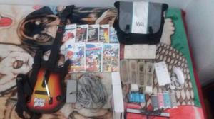 Nintendo Wii + Juegos + Bolso + Controles Y Forro + Guitarra