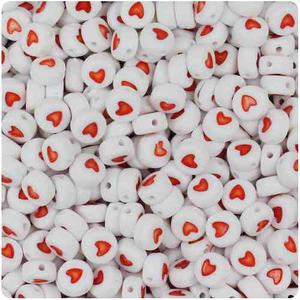 Paquete De 100 Dijes De Corazones Rojos Para Bisuteria 7mm