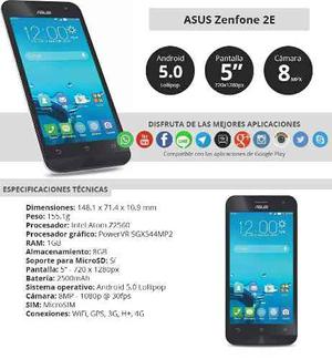 Asus Zenfone 2e Con Forro Y Protector De Pantalla