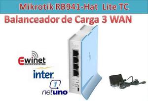 Mikrotik Balanceador 3 Wan Rb941 Hat Lite - 100 % Programado
