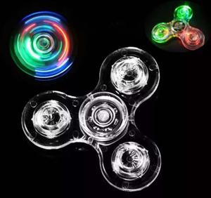 Fidget Spinner Con Luces Transparente Anti Ansiedad Regalo