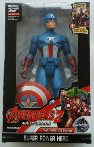 Juguete Articulado Avenger, Capitán América, 19 Cm Con Luz