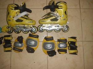 Patines En Linea Ajustable Con Sus Accesorios