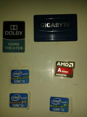 Calcomanias De Cpu Intel I5 Amd A10 Y Mobo Gigabyte Nuevas