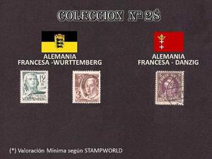 Estampillas Alemania Wurttemberg Y Danzig