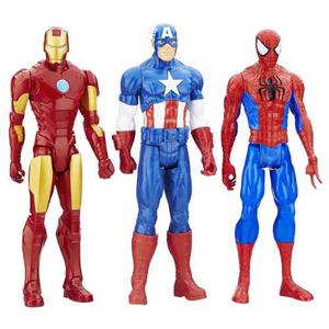 3 Pack - Combo Muñecos Iron Man - Spider - Cap America 30cm