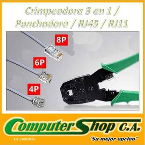 Crimpeadora 3 En 1 / Ponchadora / Rj45 / Rj11 / Rj12 / Corta