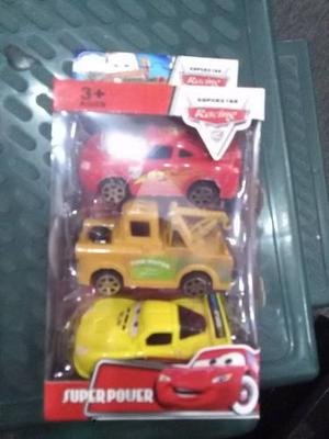 Set X 3 Carros Cars Friccion Niños Navidad 