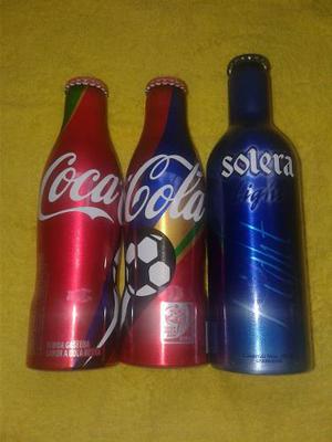 Botellas De Coleccion Aluminio Coca Cola Y Solera Light