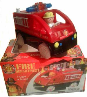 Carrito Bombero Con Sirena Y Luces