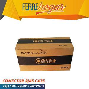 Conector Rj45 Cat5 Caja 100 Unidades Wireplus+
