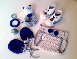 Conjunto Tejido Crochet Para Bebe Recién Nacido