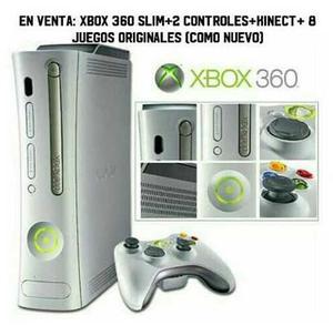 Xbox 360 De 250 Gb +kinect + 2controles+12 Juegos Originales