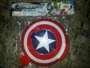 Escudo De Capitán America Lanza Discos, Con Luces Y Sonidos