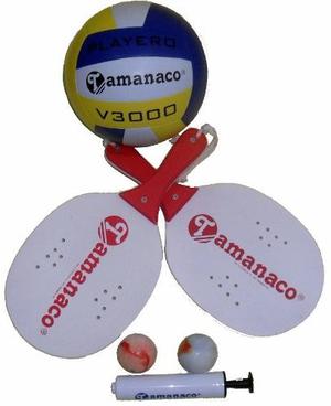 Combo Playero De Volleyball Y Raqueta Tamanaco Original