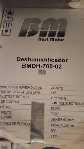 Deshumidficadores 70 Pints Marca Bm