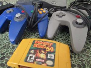 Nintendo 64 + 2 Control + Cables + 1 Juego.