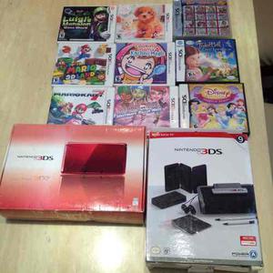 Nintendo Dsi 3d En Su Caja + 9 Juegos Originales+estuche