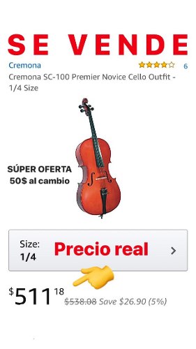 Violoncello O Cello Cremona 1/4.