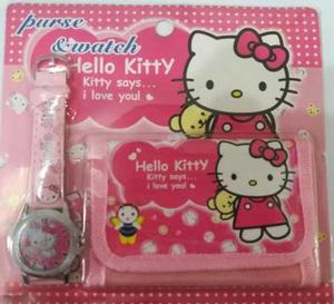 Reloj + Cartera De Niña Hello Kitty Princesa Sofia