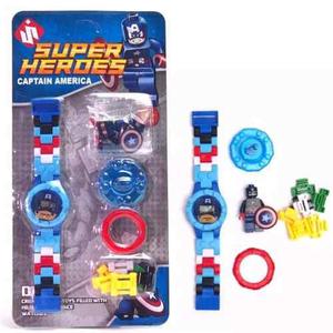 Reloj Digital Figura Capitan Iron Hulk Spiderman Batman Lego