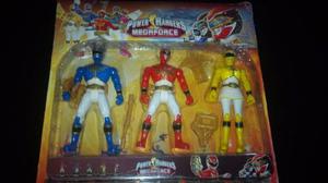Set De 3 Power Rangers Muñecos Figuras Articulables