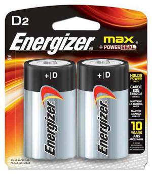 Bateria Pila Tipo D Energizer Max + Powerseal Made Usa