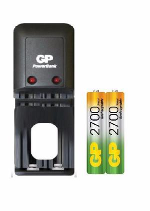 Cargador Gp Para Pilas Aa/aaa + 2 Baterias Aa  Mah