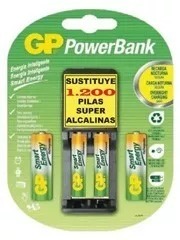 Powerbank Cargador Gp Pilas Aa Y Aaa Gp Incluidas