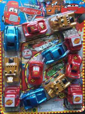 Set 12 Carritos Cars Carros Rayo Mcqueen Mate Juguete Niño