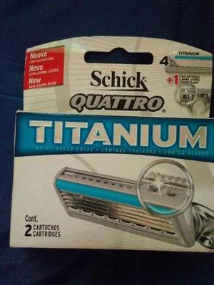 Cartuchos Schick Titanium Quatro (2 Repuestos) Nuevo