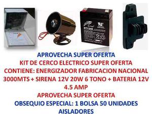 Kit Energizador  Mts Batería Sirena Con Obsequio