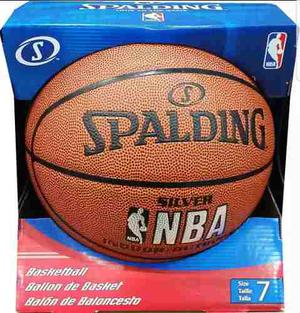 Balon Basketball Spalding Nba Silver Semi-cuero Original