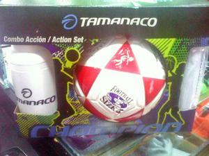 Kit Combo Accion Tamanaco Balon Futbol Nro 3