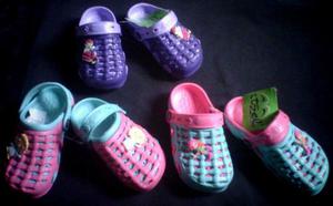 Cholas Tipo Crocs Etzel Para Niñas Tallas 22 A 29