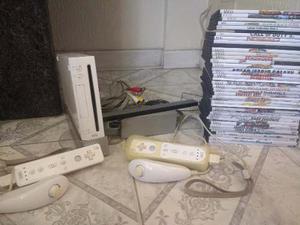 Nintendo Wii Chipeado + 2 Controles+2 Nunchuck+ 40 Juegos