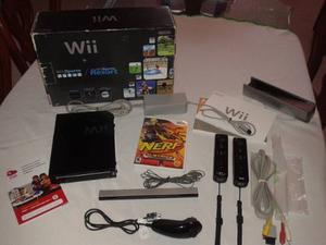 Wii Negro 2 Controles + Juegos Original + Control Extra