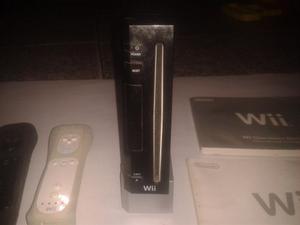Wii Negro Chispeado + Accesorios. En Buen Estado