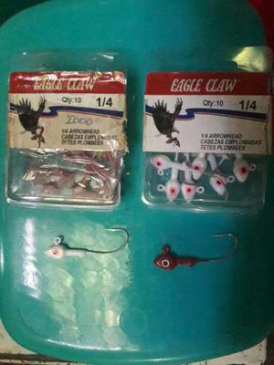 Anzuelo Eagle Claw 1/4 Blanco Rojo P/hacer Señuelos