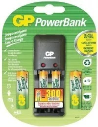 Cargador Gp + 4 Baterias 2 Aa Y 2 Aaa Pilas Recargables