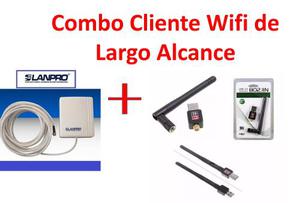 Combo Wifi Largo Alcance Usb Inalámbrico Y Direccional12dbi
