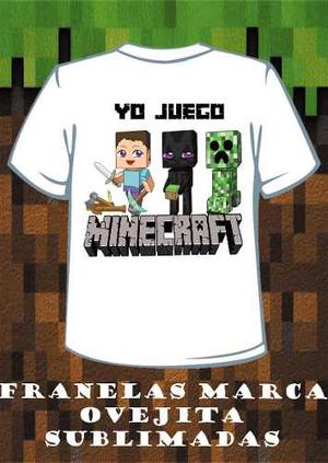 Franela De Minecraft Sublimada En 100% Algodon